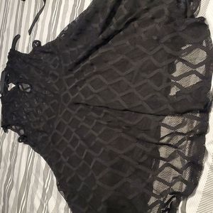 Sexy black mesh fit & flare dress 👗